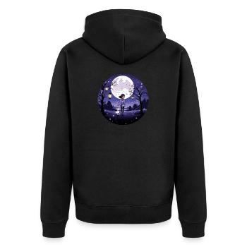 Kawaii Stuff Hundemama Gassi T-Shirt für Dogmoms - Unisex Premium Bio Zip Hoodie - Schwarz - Hinten - Nico (187cm)