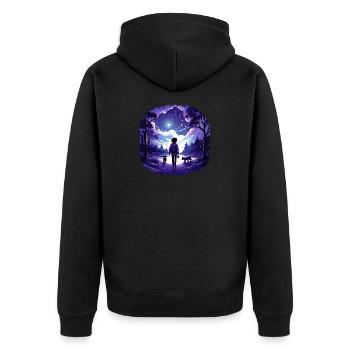 T-shirt rêveur de propriétaire de chien - Veste à capuche bio Premium Unisexe - noir - Dos - Nico (187cm)