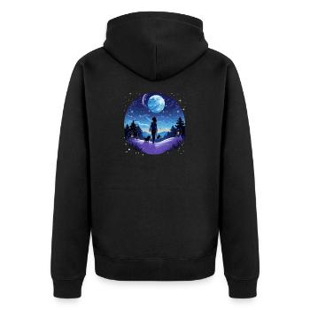 Hundehalterin Hundemama T Hundebesitzerin Dogmom - Unisex Premium Bio Zip Hoodie - Schwarz - Hinten - Nico (187cm)
