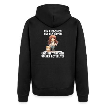 Chemise de propriétaire de chien mignon dans le style Anime Dogmom - Veste à capuche bio Premium Unisexe - noir - Dos - Nico (187cm)