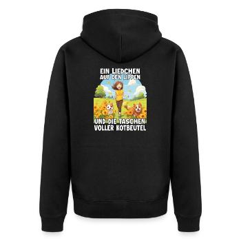 Funny dog owner t-shirt dog mom dogs - Unisex Premium Organic Zip Hoodie - black - Back - Nico (187cm)