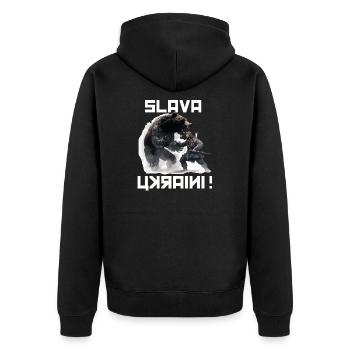 Slava Ukraini Ukraine Cadeau de soldats - Veste à capuche bio Premium Unisexe - noir - Dos - Nico (187cm)
