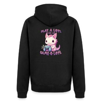 Axolotl Gamer T Kawaii Stuff Anime Axolotl Otaku - Veste à capuche bio Premium Unisexe - noir - Dos - Nico (187cm)