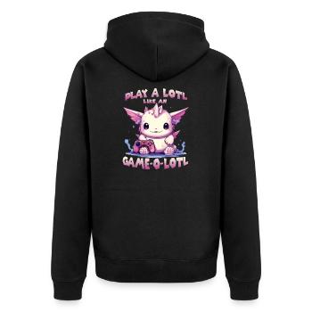 Axolotl T mignon pour les joueurs | Kawaii Stuff - Veste à capuche bio Premium Unisexe - noir - Dos - Nico (187cm)