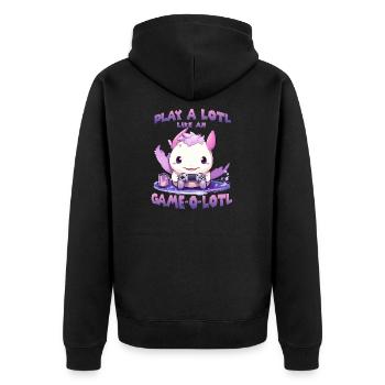 Axolotl T mignon pour les joueurs | Kawaii Stuff - Veste à capuche bio Premium Unisexe - noir - Dos - Nico (187cm)