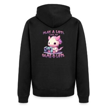 Axolotl Gamer T Kawaii Stuff Anime Axolotl Otaku - Veste à capuche bio Premium Unisexe - noir - Dos - Nico (187cm)