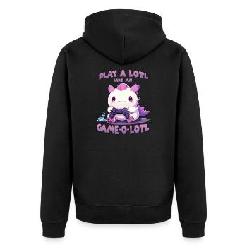 Gamer Axolotl mignon anime Axolotl T pour gaming - Veste à capuche bio Premium Unisexe - noir - Dos - Nico (187cm)