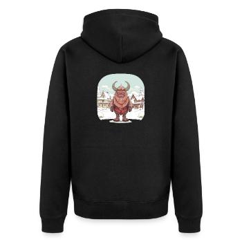 Krampus T | Costume Krampus | Père Noël Kawaii - Veste à capuche bio Premium Unisexe - noir - Dos - Nico (187cm)