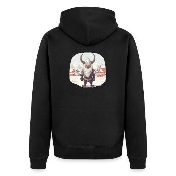 Krampus mask costume Kramperl evil Santa Claus - Unisex Premium Organic Zip Hoodie - black - Back - Nico (187cm)