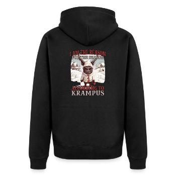 Krampus Maske | Krampus Kostüm | Germanisches - Unisex Premium Bio Zip Hoodie - Schwarz - Hinten - Nico (187cm)