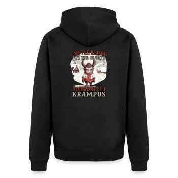 Merry Krampus | Kramperl | Krampus Weihnachtsmann - Unisex Premium Bio Zip Hoodie - Schwarz - Hinten - Nico (187cm)