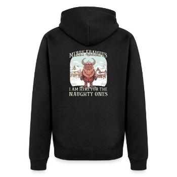 Krampus mask Krampus costume evil Santa Claus - Unisex Premium Organic Zip Hoodie - black - Back - Nico (187cm)