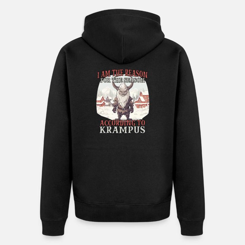 Père Noël démoniaque Kramperl Krampus - Veste à capuche bio Premium Unisexe - noir