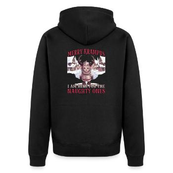 Krampus mask Krampus costume evil Santa Claus - Unisex Premium Organic Zip Hoodie - black - Back - Nico (187cm)