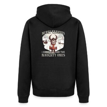Krampus T | Krampus costume | Bad Santa Claus - Unisex Premium Organic Zip Hoodie - black - Back - Nico (187cm)
