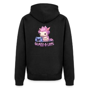 Kawaii Axolotl Gamer T | Anime Gamer T | Axolotl - Veste à capuche bio Premium Unisexe - noir - Dos - Nico (187cm)