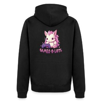 Axolotl Gamer Kawaii Stuff Axolotl Otaku Axolotl - Unisex Premium Bio Zip Hoodie - Schwarz - Hinten - Nico (187cm)