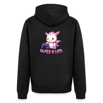 Axolotl T Kawaii Axolotl Gaming amphibians Axolotl - Unisex Premium Organic Zip Hoodie - black - Back - Nico (187cm)