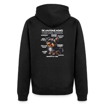 Yorkshire Terrier Hundehalter T Terrier Anatomie - Unisex Premium Bio Zip Hoodie - Schwarz - Hinten - Nico (187cm)
