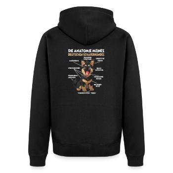 Drôle de chien de berger allemand marchant T pour - Veste à capuche bio Premium Unisexe - noir - Dos - Nico (187cm)