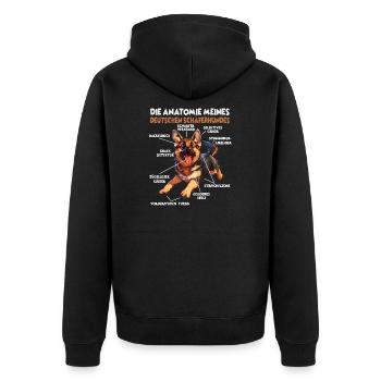 Berger allemand chien propriétaire T anatomie promenade - Veste à capuche bio Premium Unisexe - noir - Dos - Nico (187cm)