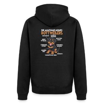 Lustiges Rottweiler Shirt Hundehalter Rottweiler - Unisex Premium Bio Zip Hoodie - Schwarz - Hinten - Nico (187cm)