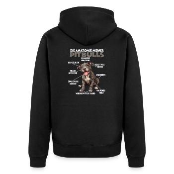Funny Pitbull T pour les propriétaires de chiens promenades de chiens - Veste à capuche bio Premium Unisexe - noir - Dos - Nico (187cm)