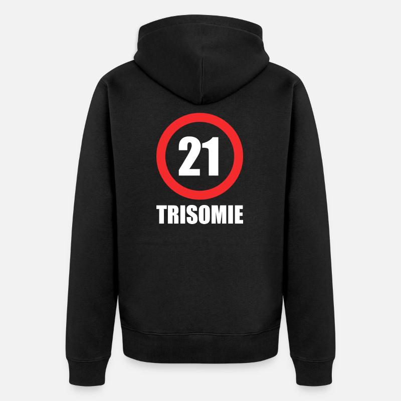 trisomie 21 - Veste à capuche bio Premium Unisexe - noir