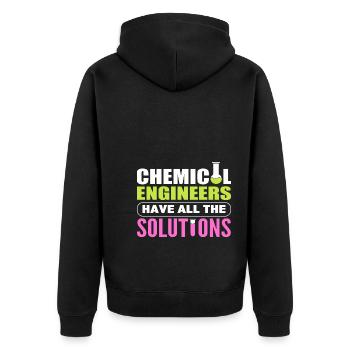 Lustige Ingenieurwesen Chemieingenieur - Unisex Premium Bio Zip Hoodie - Schwarz - Hinten - Nico (187cm)