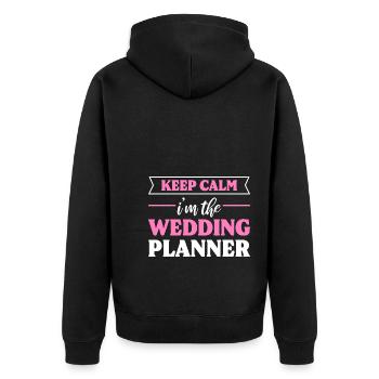 Keep Calm I'm The Event Planner Hochzeitsplaner - Unisex Premium Bio Zip Hoodie - Schwarz - Hinten - Nico (187cm)