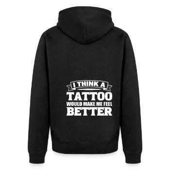 Tattoo Liebhaber Tattoo-Künstler - Unisex Premium Bio Zip Hoodie - Schwarz - Hinten - Nico (187cm)