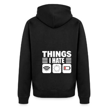 Lustiger Programmierer Computerprogrammierer - Unisex Premium Bio Zip Hoodie - Schwarz - Hinten - Nico (187cm)