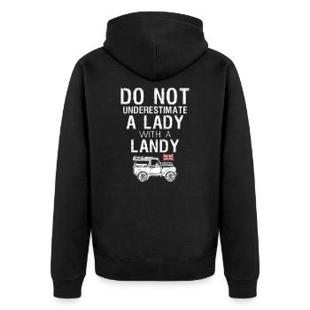 Lady With Landy - Unisex Premium Organic Zip Hoodie - black - Back - Nico (187cm)