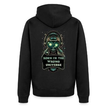 Galactic Dreamer - Unisex Premium Organic Zip Hoodie - black - Back - Nico (187cm)