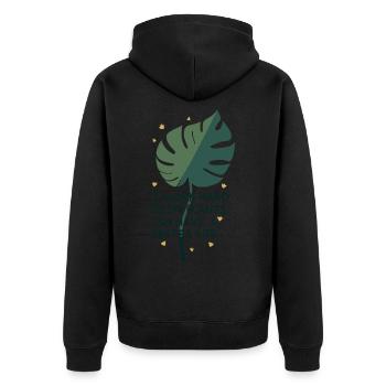 Besseres Leben Pflanzen - Unisex Premium Bio Zip Hoodie - Schwarz - Hinten - Nico (187cm)