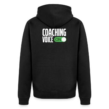 Coaching Voice On Coach Training - Unisex Premium Organic Zip Hoodie - black - Back - Nico (187cm)