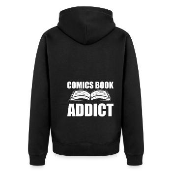 Comic -Buchliebhaber Comic Illustrator - Unisex Premium Bio Zip Hoodie - Schwarz - Hinten - Nico (187cm)