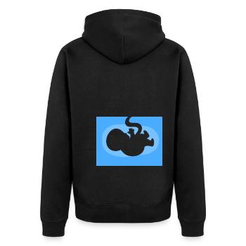 Baby Ultraschall Arzt - Unisex Premium Bio Zip Hoodie - Schwarz - Hinten - Nico (187cm)