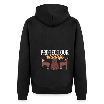 Tierliebhaber Wildtier-Rehabilitator - Unisex Premium Bio Zip Hoodie - Schwarz - Hinten - Nico (187cm)