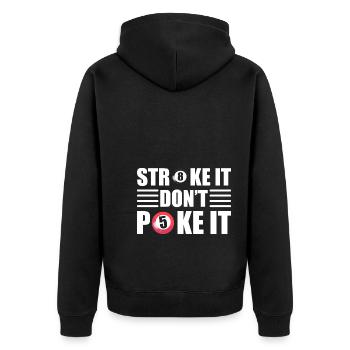 Lustiger Billard Poolspieler - Unisex Premium Bio Zip Hoodie - Schwarz - Hinten - Nico (187cm)