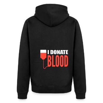 I Donate Blood Spenderrekrutierungsbeauftragter - Unisex Premium Bio Zip Hoodie - Schwarz - Hinten - Nico (187cm)