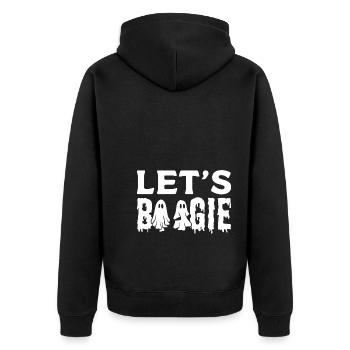 Let's Boogie Ballsaaltänzerin - Unisex Premium Bio Zip Hoodie - Schwarz - Hinten - Nico (187cm)
