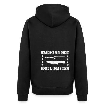 Smoking Hot Grill Master Grillkoch - Unisex Premium Bio Zip Hoodie - Schwarz - Hinten - Nico (187cm)