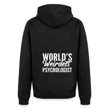 Lustige Psychologie Psychotherapeut - Unisex Premium Bio Zip Hoodie - Schwarz - Hinten - Nico (187cm)