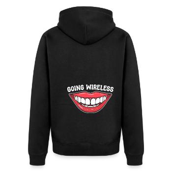 Lustiger Kieferorthopäden Zahnarzt - Unisex Premium Bio Zip Hoodie - Schwarz - Hinten - Nico (187cm)