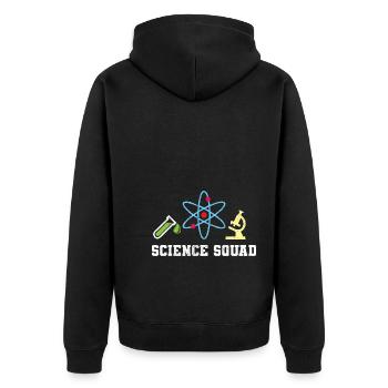 Science Squad Physik Lehrer - Unisex Premium Bio Zip Hoodie - Schwarz - Hinten - Nico (187cm)