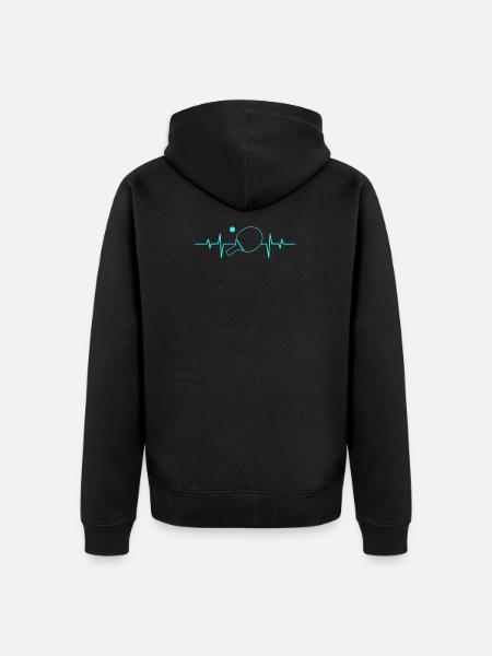 Tischtennis Herzschlag Ping Pong - Unisex Premium Bio Zip Hoodie - Schwarz