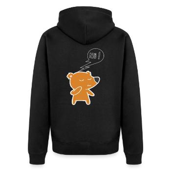 Nö mit Seehund lustiger Comic für Neinsager Nope - Unisex Premium Bio Zip Hoodie - Schwarz - Hinten - Nico (187cm)