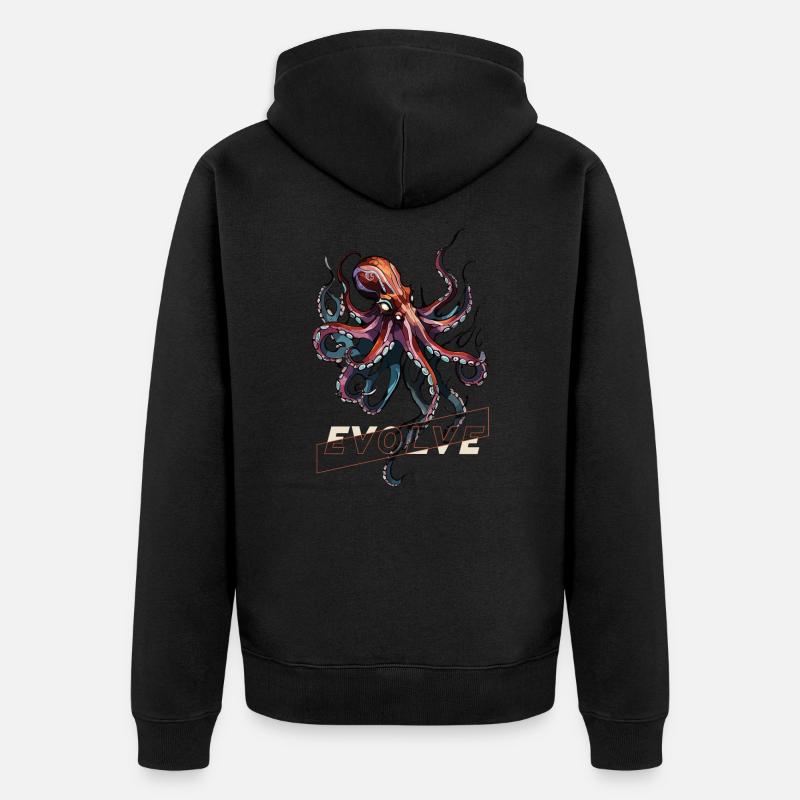 Kraken en évolution - Veste à capuche bio Premium Unisexe - noir