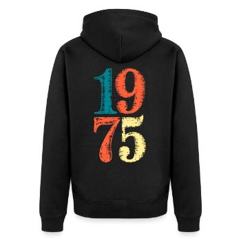 Legend 1975 50th Birthday Gifts for Men Women 50 Y - Veste à capuche bio Premium Unisexe - noir - Dos - Nico (187cm)